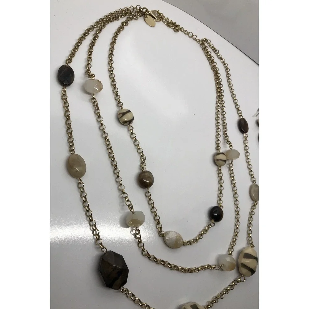 Matching Necklace Dangle‎ Earrings Gold Tone 18-24